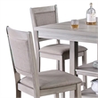 Benjara 5 Piece Counter Height Dining Set- Table & 4 Chairs- Padded Seats- Gray