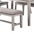 Benjara Modern 6 PC Dining Set with Table- 4 Chairs & Bench- Plush Seats- Gray