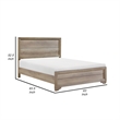 Benjara Contemporary Queen Bed- Rustic Wood Panel Headboard- Natural Brown