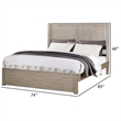 Benjara Kali Rectangular Platform California King Bed - Light Tan Wood
