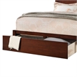 Benjara Kali Platform King Size Bed-Panel Design-1 Storage Drawer-Cherry Brown