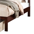Benjara Kali Platform King Size Bed-Panel Design-1 Storage Drawer-Cherry Brown