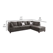 Benjara Roda 2 Piece L Shape Sectional Sofa with Reversible Chaise- Black Fabric