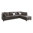 Benjara Roda 2 Piece L Shape Sectional Sofa with Reversible Chaise- Black Fabric