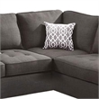 Benjara Roda 2 Piece L Shape Sectional Sofa with Reversible Chaise- Black Fabric