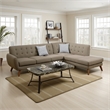 Benjara 2 Piece Modern L Shape Sectional Sofa with Chaise- Cushioned Back- Gray