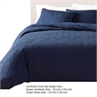 Benjara Jose 3 PC Queen Size Comforter Set- Matching Shams- Jacquard Navy Blue
