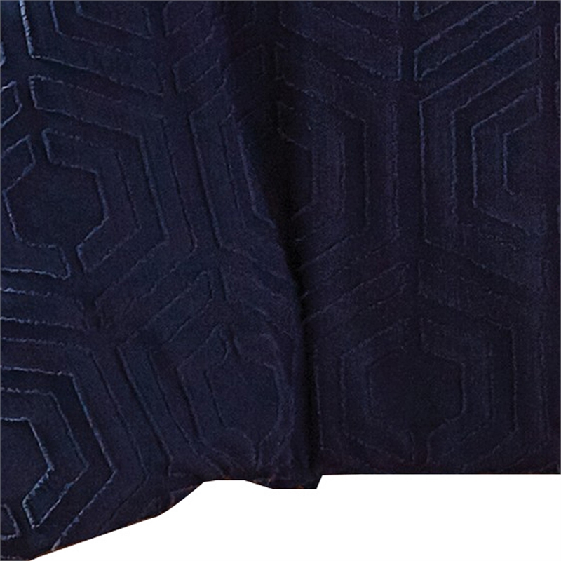 Benjara Jose 3 PC Queen Size Comforter Set- Matching Shams- Jacquard Navy Blue