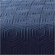 Benjara Jose 3 PC Queen Size Comforter Set- Matching Shams- Jacquard Navy Blue