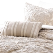 Benjara Kile Modern 6 PC Queen Size Duvet Comforter Set- Beige Medallion Pattern