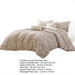 Benjara Kile Modern 6 PC Queen Size Duvet Comforter Set- Beige Medallion Pattern