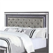 Benjara Reff King Size Bed- Button Tufted Gray Fabric - Modern Wood Panel