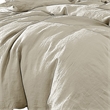 Benjara Edge 4 Piece King Size Duvet Comforter Set- Washed Linen- Oatmeal Beige