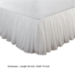 Benjara Twin Bed Skirt & Cotton Voile Drop - Ruffled Edge- White