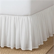 Benjara Twin Bed Skirt & Cotton Voile Drop - Ruffled Edge- White