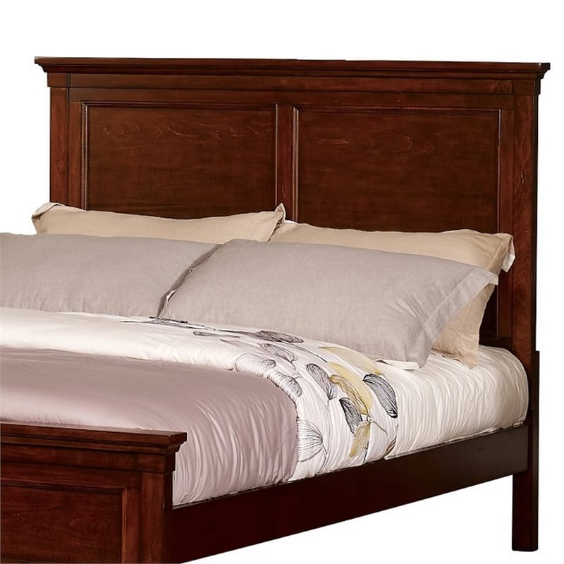 Benjara Umi Full Size Bed- Classic Panel Design with Molded Details- Brown Wood