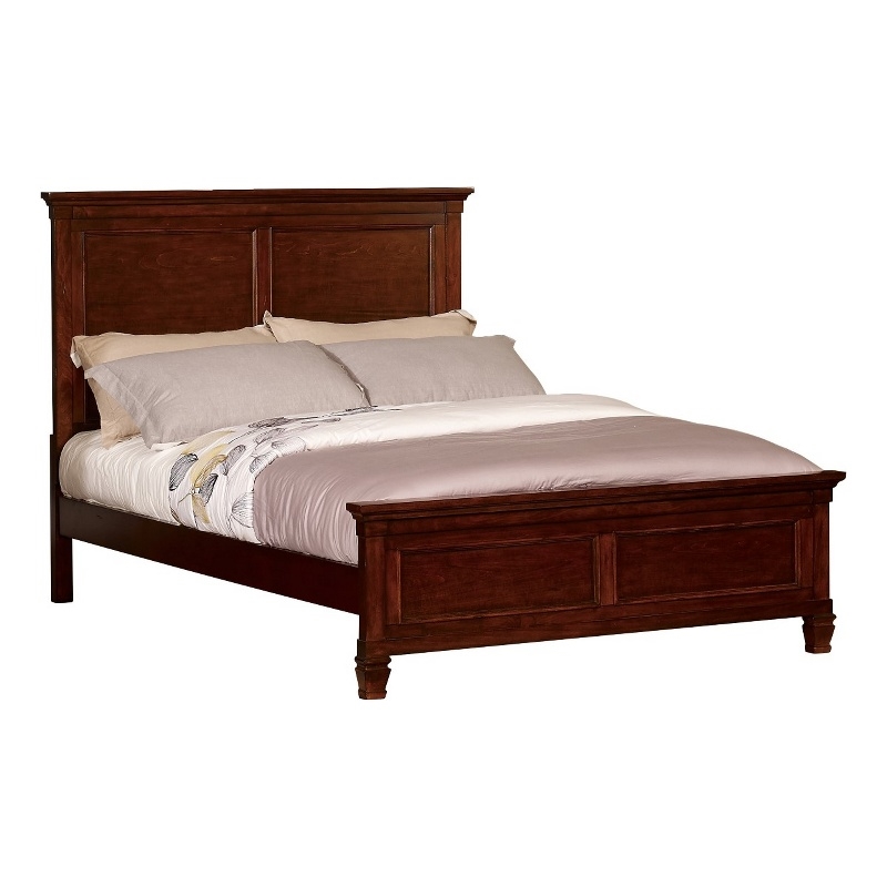 Benjara Umi Twin Size Bed- Classic Panel Design with Molded Details- Brown Wood