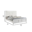 Benjara Aver Full Size Bed- Transitional Carved Panel Design- White Wood Finish