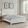 Benjara Aver Full Size Bed- Transitional Carved Panel Design- White Wood Finish
