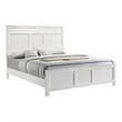 Benjara Aver Full Size Bed- Transitional Carved Panel Design- White Wood Finish