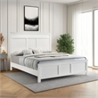 Benjara Aver Twin Size Bed- Transitional Carved Panel Design- White Wood Finish