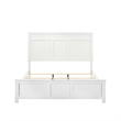 Benjara Aver Twin Size Bed- Transitional Carved Panel Design- White Wood Finish