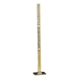 Benjara Lizy 62&quot Floor Lamp with Crystal- LED Metal Frame- Nickel Finish