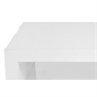 Benjara Jack 2 Piece Coffee Table Set- 2 Tiers- Tempered Glass- White Lacquer