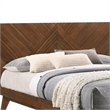Benjara Soer King Size Platform Bed- Chevron Pattern- Solid Wood- Walnut Brown