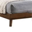 Benjara Soer King Size Platform Bed- Chevron Pattern- Solid Wood- Walnut Brown