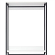 Benjara Cox Modular Closet System- 2 Hanging Rods- White Shelves- Black Metal