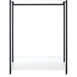 Benjara Cox Modular Closet System- 2 Hanging Rods- White Shelves- Black Metal