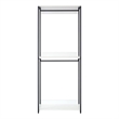 Benjara Cox Modular Closet System- 2 Hanging Rods- White Shelves- Black Metal