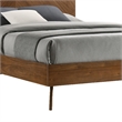 Benjara Rem King Size Platform Bed- Chevron Pattern Headboard- Walnut Brown