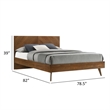 Benjara Rem King Size Platform Bed- Chevron Pattern Headboard- Walnut Brown
