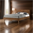 Benjara Rem King Size Platform Bed- Chevron Pattern Headboard- Walnut Brown