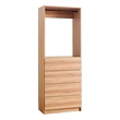 Benjara Dee Modular Closet System- 1 Metal Hanging Rod and 4 Drawers- Oak Brown