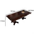 Benjara Zenie Dining Table- Extension Leaf- 77-95 Inch- Cherry Brown Solid Wood