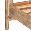 Benjara Cid Jima Platform Queen Bed- Horizontal Ribbed- Natural Brown Solid Wood