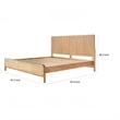 Benjara Cid Jima Platform Queen Bed- Horizontal Ribbed- Natural Brown Solid Wood