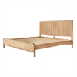 Benjara Cid Jima Platform Queen Bed- Horizontal Ribbed- Natural Brown Solid Wood