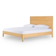 Benjara Cid Jima Platform King Bed- Horizontal Ribbed- Natural Brown Solid Wood