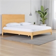 Benjara Cid Jima Platform King Bed- Horizontal Ribbed- Natural Brown Solid Wood
