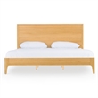 Benjara Cid Jima Platform King Bed- Horizontal Ribbed- Natural Brown Solid Wood