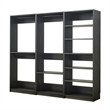 Benjara Dee Modular Closet System- 3 Hanging Rods and 6 Shelves- Dark Gray Wood