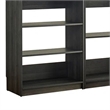 Benjara Dee Modular Closet System- 3 Hanging Rods and 6 Shelves- Dark Gray Wood
