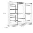 Benjara Dee Modular Closet System- 3 Hanging Rods and 6 Shelves- Dark Gray Wood