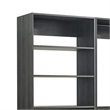 Benjara Dee Modular Closet System- 3 Hanging Rods and 6 Shelves- Dark Gray Wood