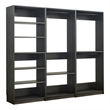 Benjara Dee Modular Closet System- 3 Hanging Rods and 6 Shelves- Dark Gray Wood