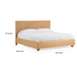 Benjara Cid Joya Queen Bed-Panel Headboard-Rounded Natural Brown Solid Oak Wood